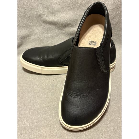 Birkenstock Size 39 (US 8) Oswego Black Leather Loafer Shoe Cork Footbed EUC - Picture 6 of 11